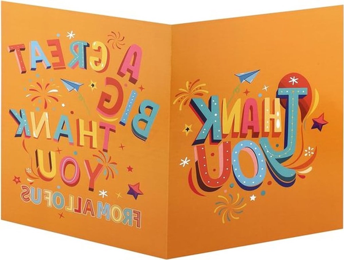 Grote Bedankkaarten met Enveloppen - Perfecte Cadeaus voor Leraren, Teams, Artsen en Familie (Oranje)