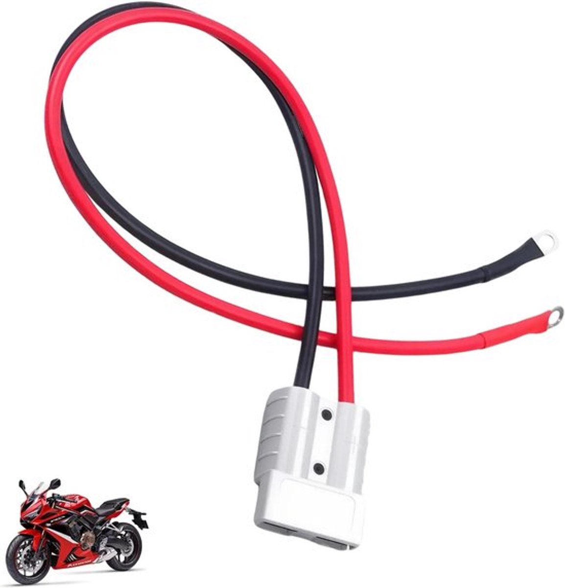 50 A, 600 V batterijconnector voor lithium accu's, 12 V, 100 Ah, stekker voor trailers, elektrische voertuigen en zonnepanelen (30 cm)