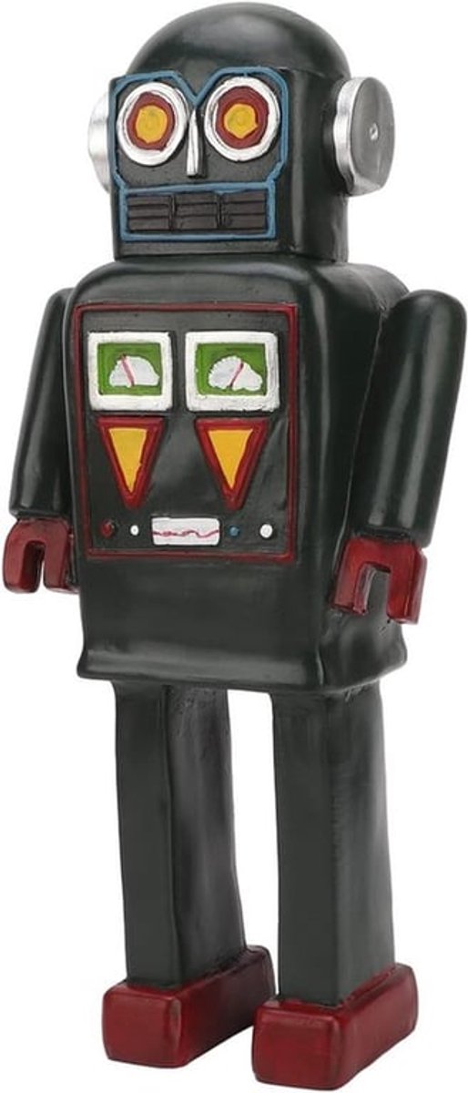 Vintage Robot Standbeeld van Hars, Retro Robot Beeld voor Café en Bar Decoratie, Uniek Ornament voor Verzamelingen