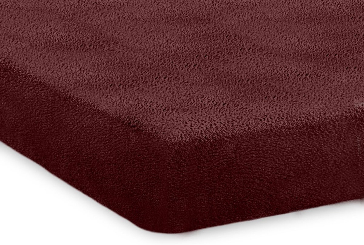 Hoeslaken Teddy Pluche - Bordeaux - 160 x 200 cm - Hoogpolig en Zacht - Voor Warmte en Comfort