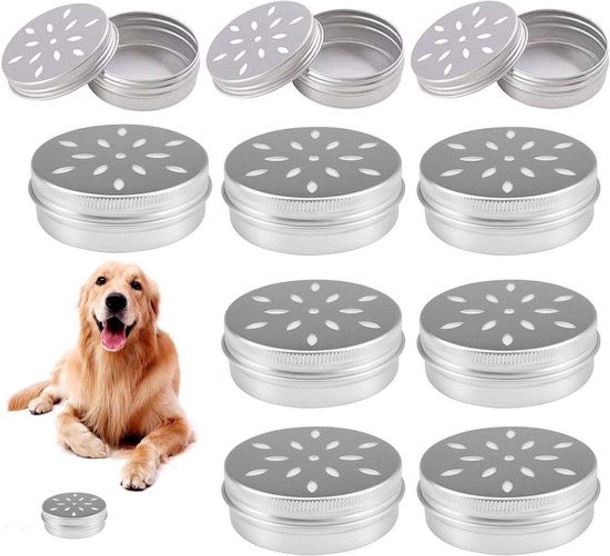 10 Stuks Aluminium Hondengeurdozen met Ventilatie voor Effectieve Hondentraining en Geurherkenning