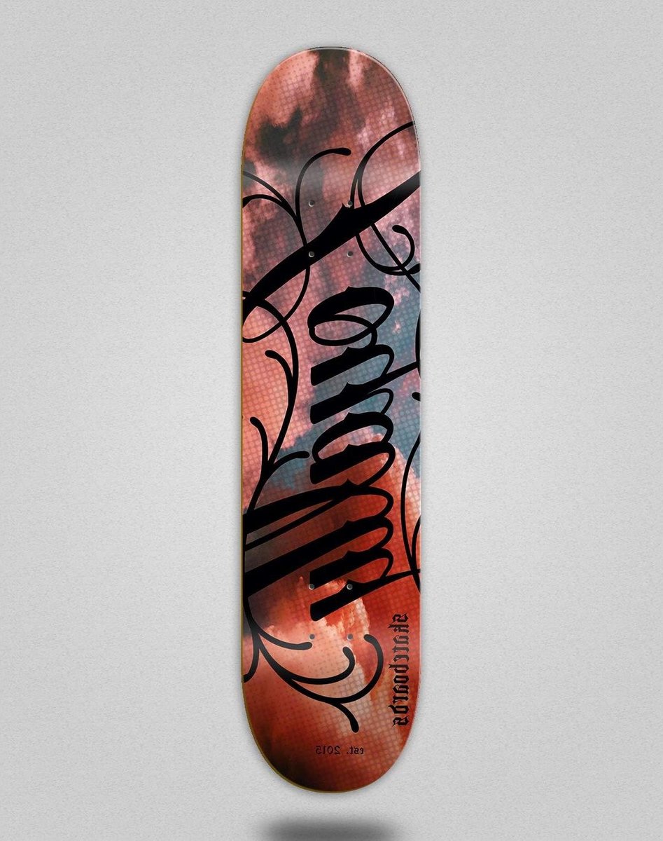 Skateboard Deck Monopatín Skate Skateboarden Icon Clouds Design 7.875 inch