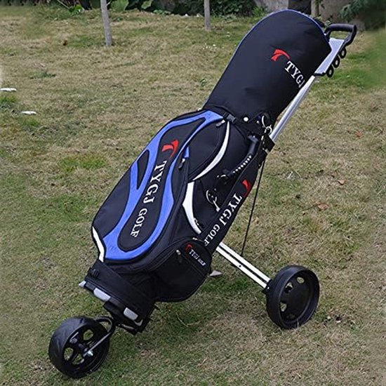 Golfkarretje Opvouwbaar - Golftrolley Duwkar - Golfen Lopen - Lichtgewicht Aluminium Frame - Compact Vouwbaar - Zwart — afbeelding 2
