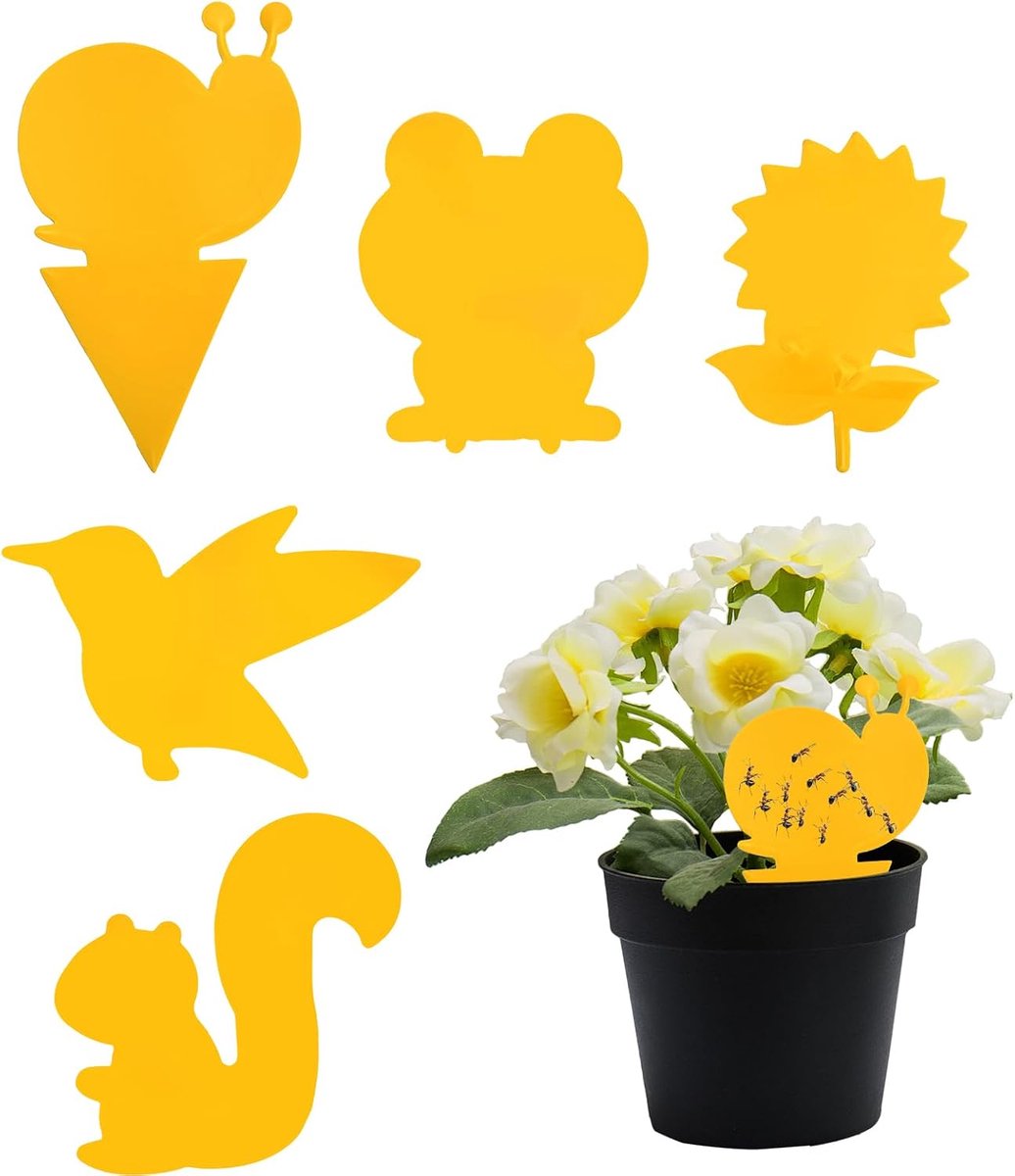 SnelShoppen - Pack van 100 Zelfklevende Fruitvliegvallen, Gele Dubbelzijdige Vliegvallen, Muggenvallen, Papieren Stickers, Insectpanelen voor Vliegen,