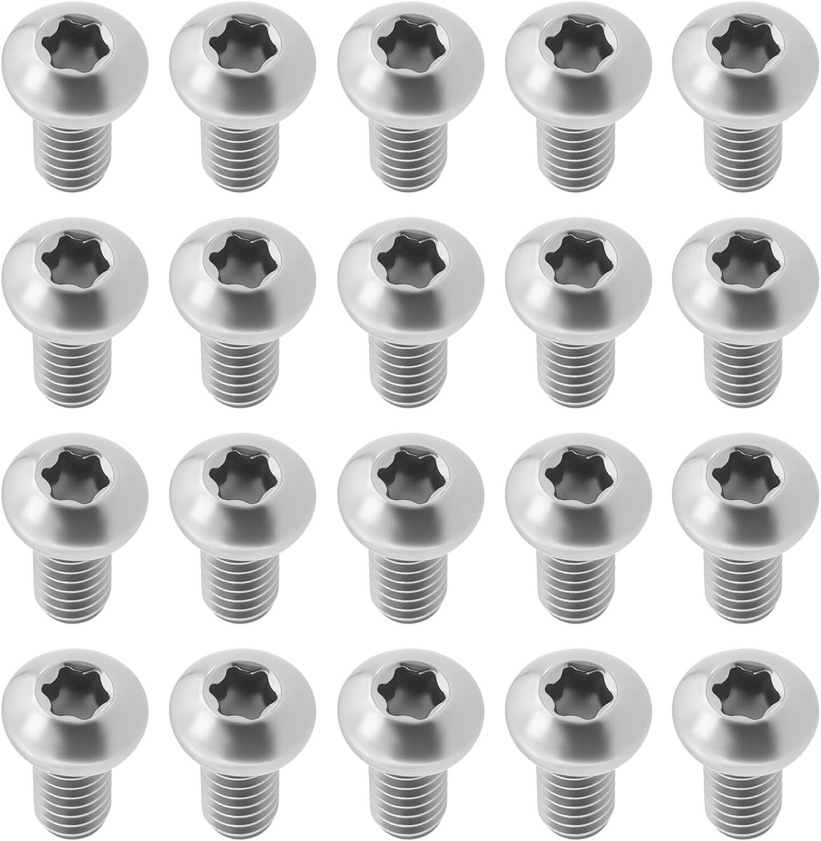 SnelShoppen - 20 Stuks T6 Schroeven 2-56 RVS Kn-IFE Achterclip Schroef Geschikt voor Diverse Hoogwaardige Messen - 5.7x4x4.5mm