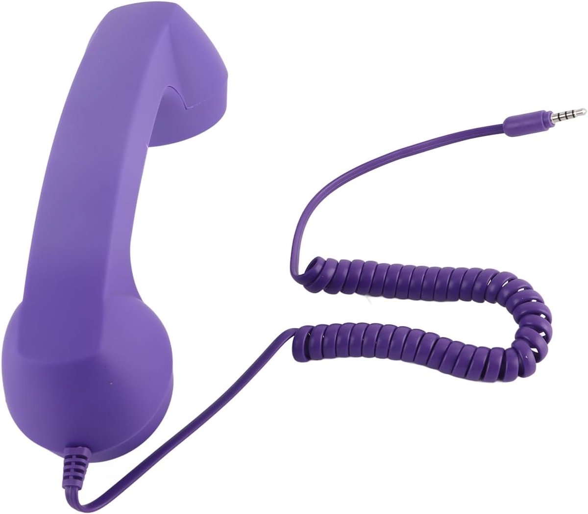 SnelShoppen - Retro Mobiele Telefoon Hoorn met HD Geluid, Vintage Telefoon Hoorn, 3.5 mm en USB C Compatibel voor Smartphones en Tablets - Paarse Kleu
