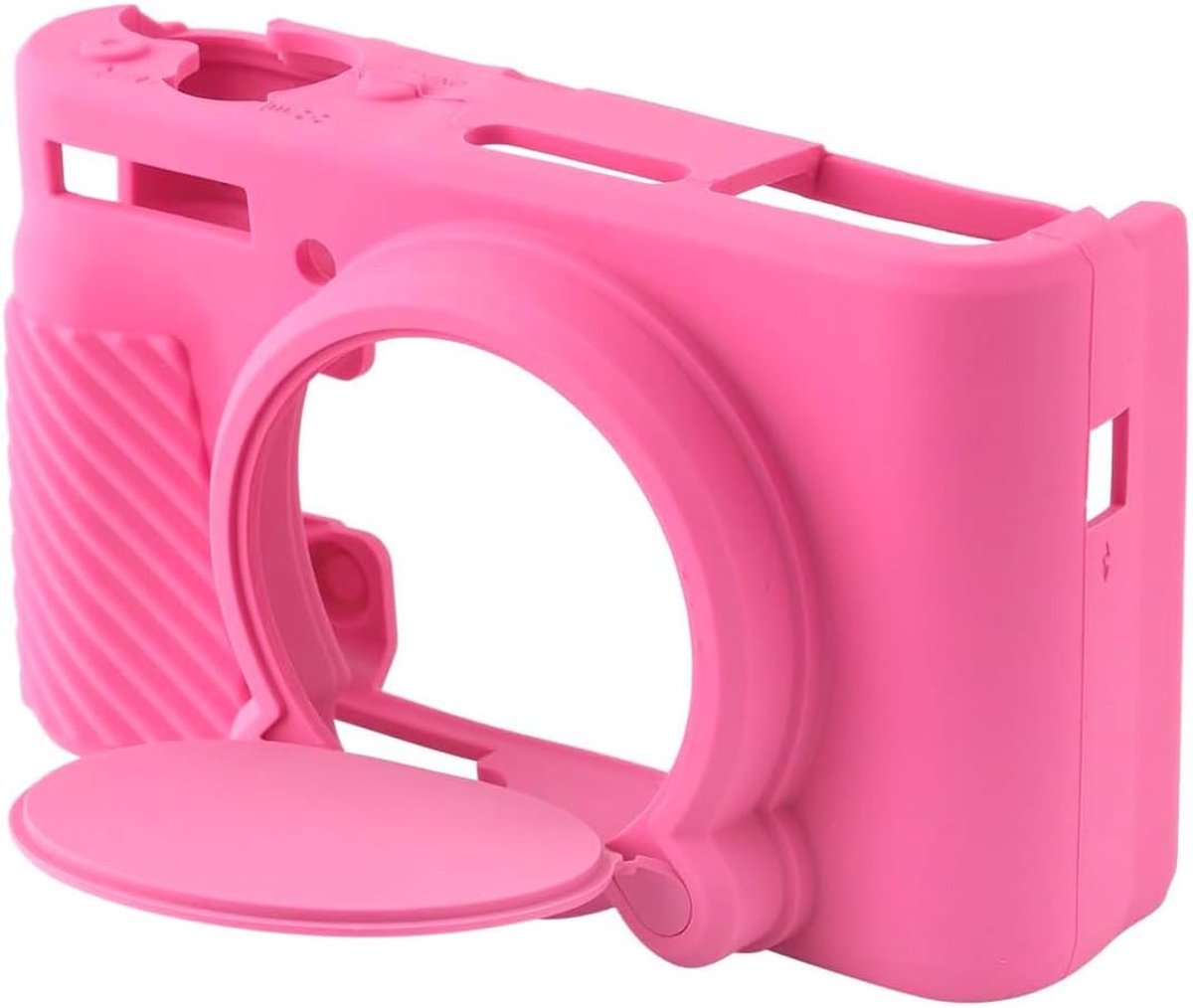 SnelShoppen - Camera Beschermhoes Silicone Voor PowerShot G7X Mark II SX730 SX740 HS - Krasbestendig, Lichtgewicht, Roze Rood