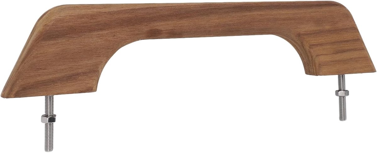SnelShoppen - Teakhouten Leuning 12 Inch Ergonomisch Weerbestendig voor Boten en Campers, Luxe Handgreep, Duurzaam en Functioneel