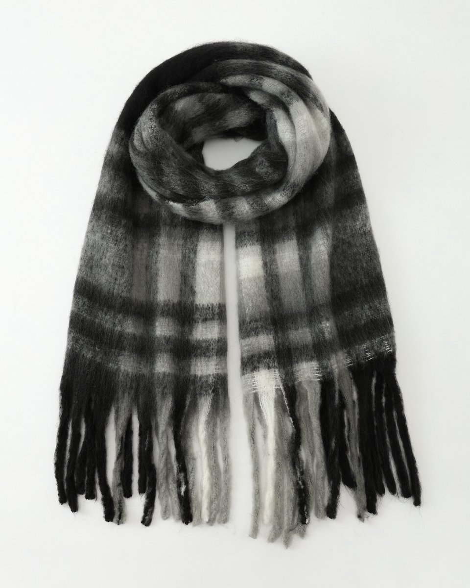 Nouka - Dikke Winter Sjaal -Geblokt - Herfst Kleuren - met Franjes - Cadeau voor Vrouwen - 60 x 180 cm