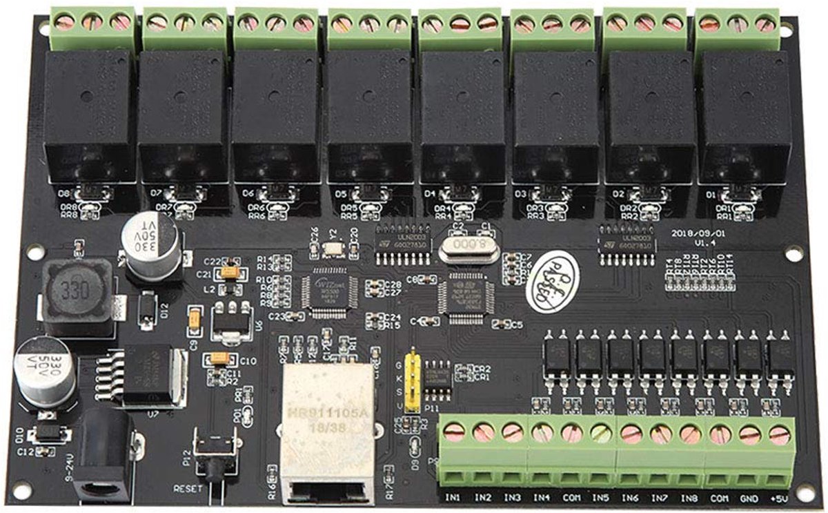 SnelShoppen - Ethernet/IP 10A DC 9-24V Web Relais Controller - 8-Weg Slimme Relay Schakelaar voor Smart Home en Bewakingssystemen