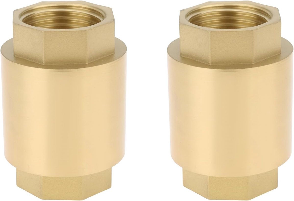 SnelShoppen - 2 stuks 1/2 BSP Vrouwelijke Messing Terugslagklep - Niet Terugslagklep voor Air en Water, Duurzaam en Corrosiebestendig, Betrouwbaar Vee
