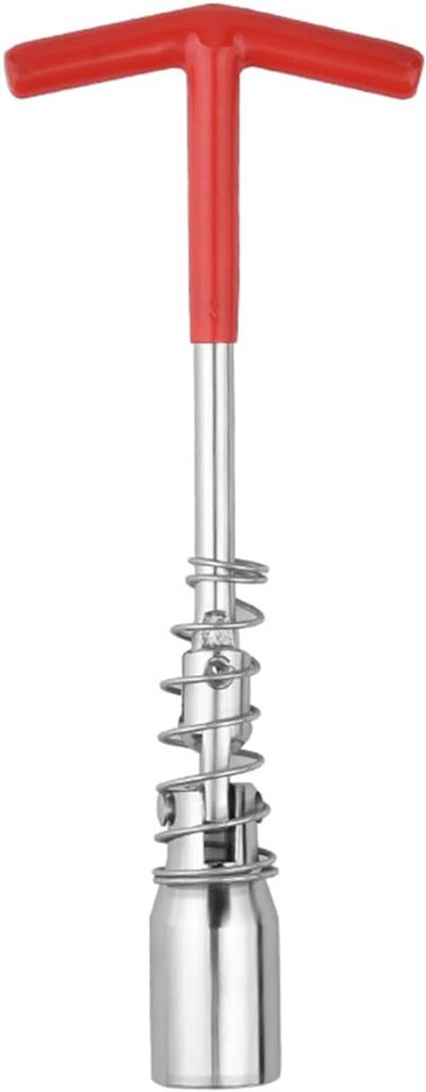 SnelShoppen - T-Handgreep Bougiesleutel Steeksleutel Voor Auto Motorfiets 230x90mm 1PCS Rood Zilver Hex 16mm
