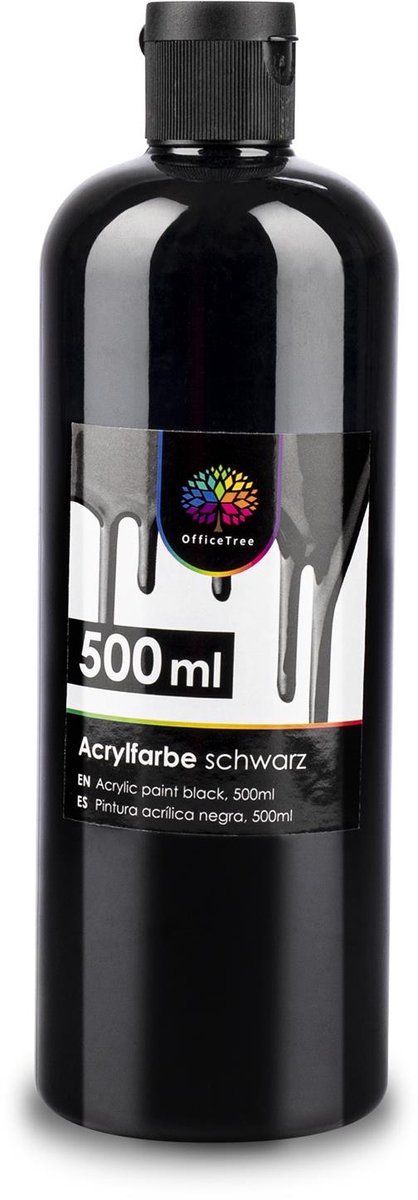 OfficeTree Acrylfarbe 500ml schwarz