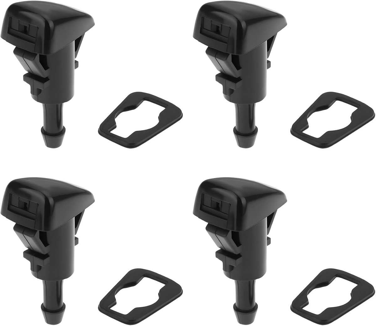 SnelShoppen - 4 Stuks Auto Voorruit Wasmachine Nozzle met Ringen 5113049AA Geschikt voor Dodge en Ram 1500 2500 11-17, Hoge Kwaliteit, Duurzaam, Eenvo