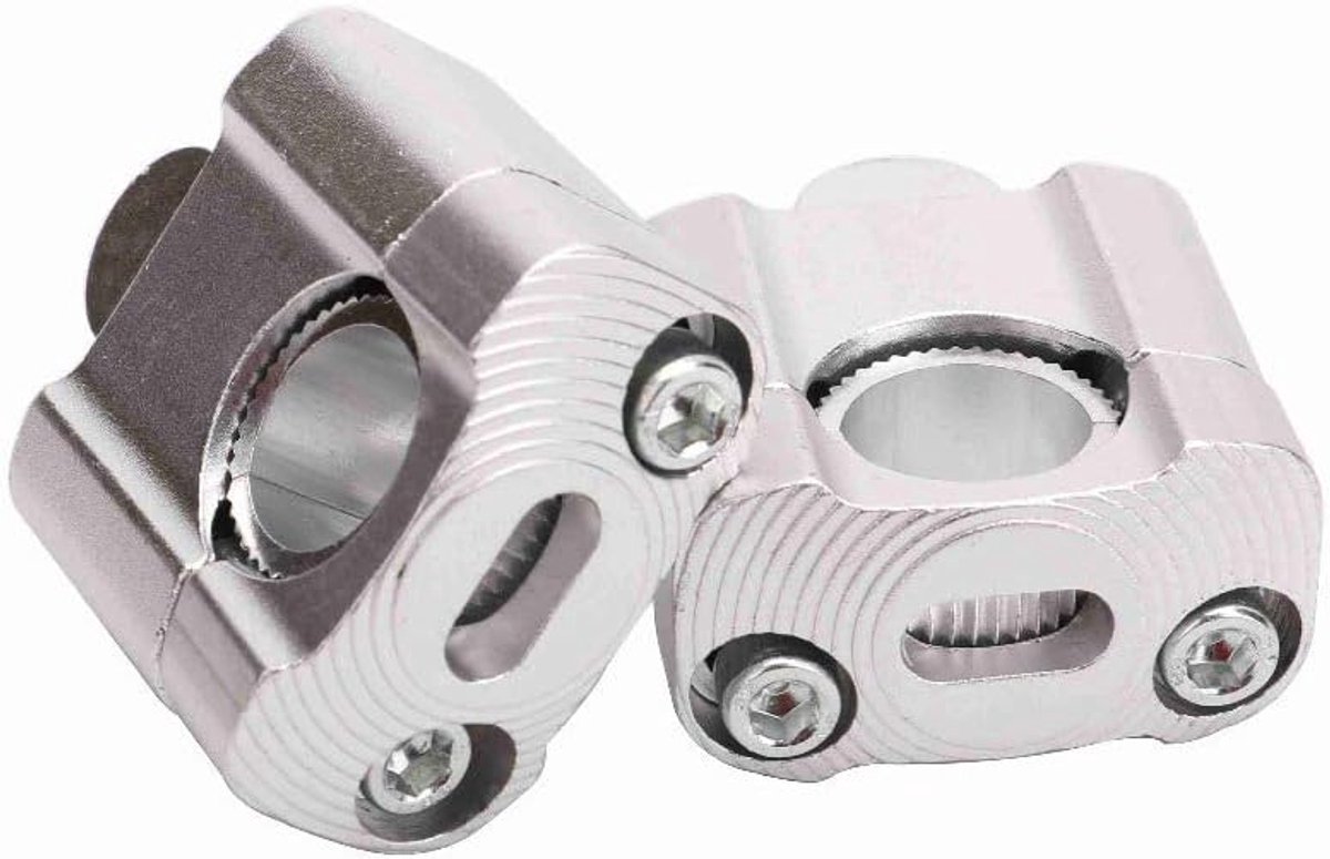SnelShoppen - 1 Paar 7/8" 22mm CNC Motorfiets Handvatverhoger Verstelbare Handvatklemmen, Motorfiets Handvatverhoger (Blauw)