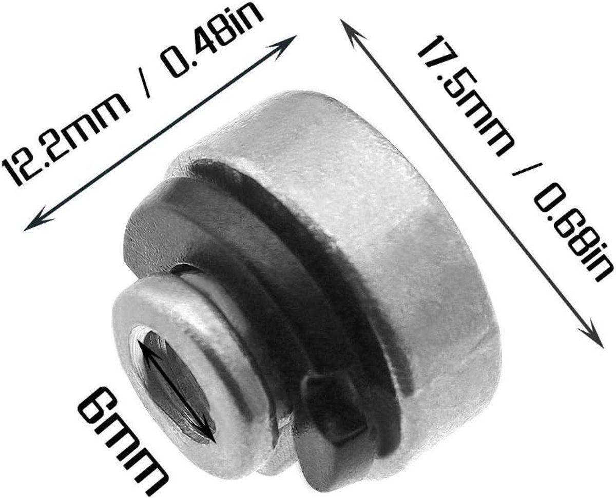 SnelShoppen - Motorfiets Zadel Bevestigingsbouten Moeren Kit met C-clips en Wasmachine 59768-97 CNC Aluminium Zwart 6mm Draad - Set van 4