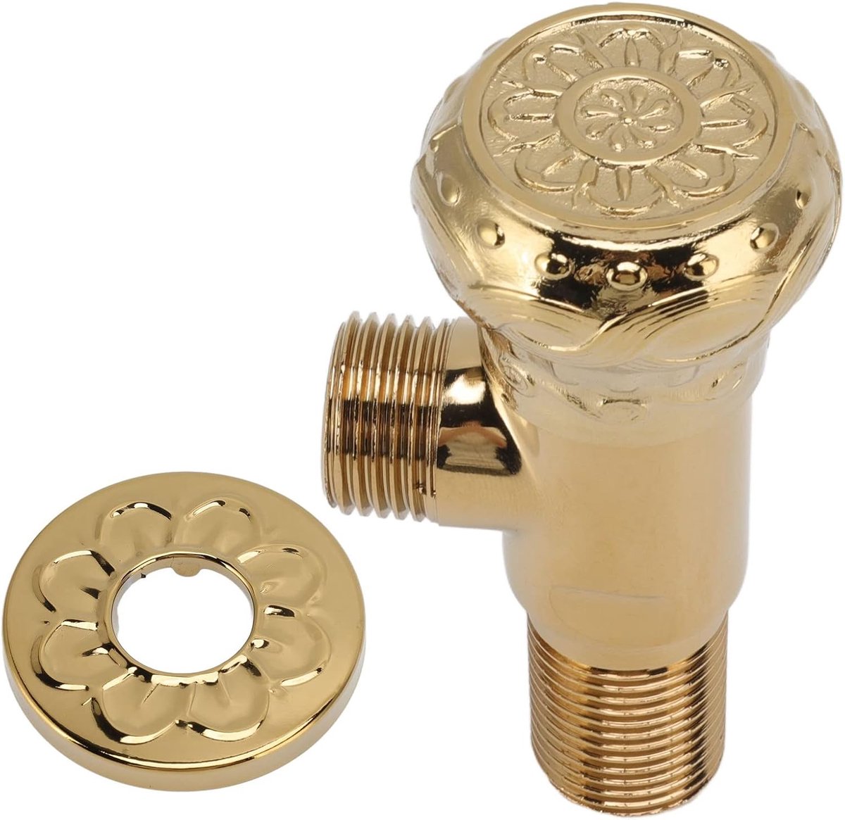 SnelShoppen - Hoekkraan Goud Antiek Massief Koper Badkamer Hoekafvoer Kraan Waterafsluitkraan voor Wastafel Toilet Keuken, Modern Interieur, Voor Thui