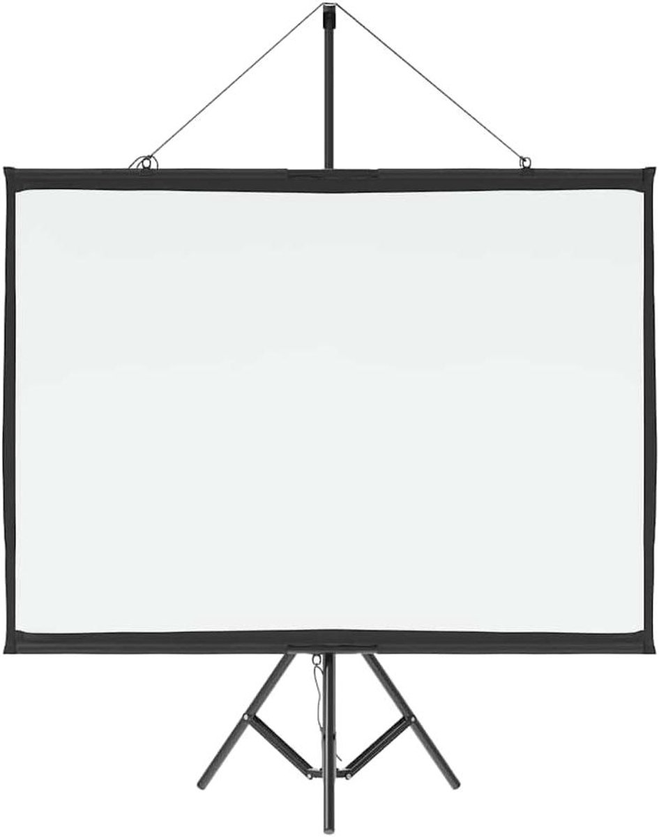 Projectiescherm met statief - Rolscherm presentatiewand - Thuisbioscoop presentaties - Mat wit scherm - 127 cm diagonaal - Mat wit