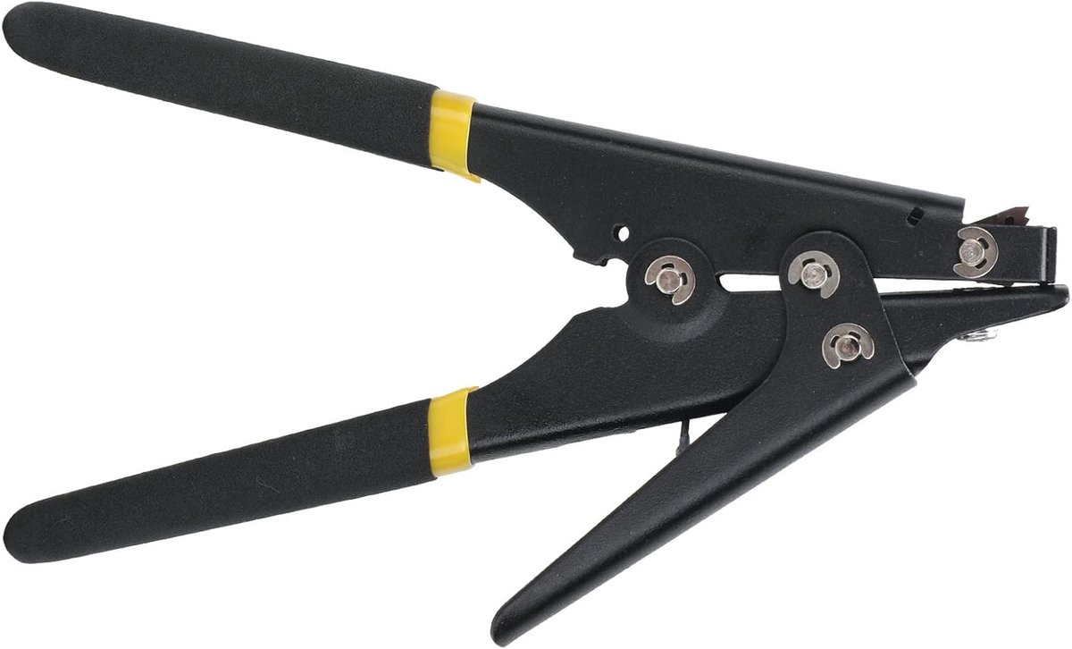 SnelShoppen - Draagbare Nylon Kabelbinderspanner met Verstelbare Spanning, Plastic Ritssluiting, Snij- en Bevestigingsgereedschap, Zwarte Kabelbindert