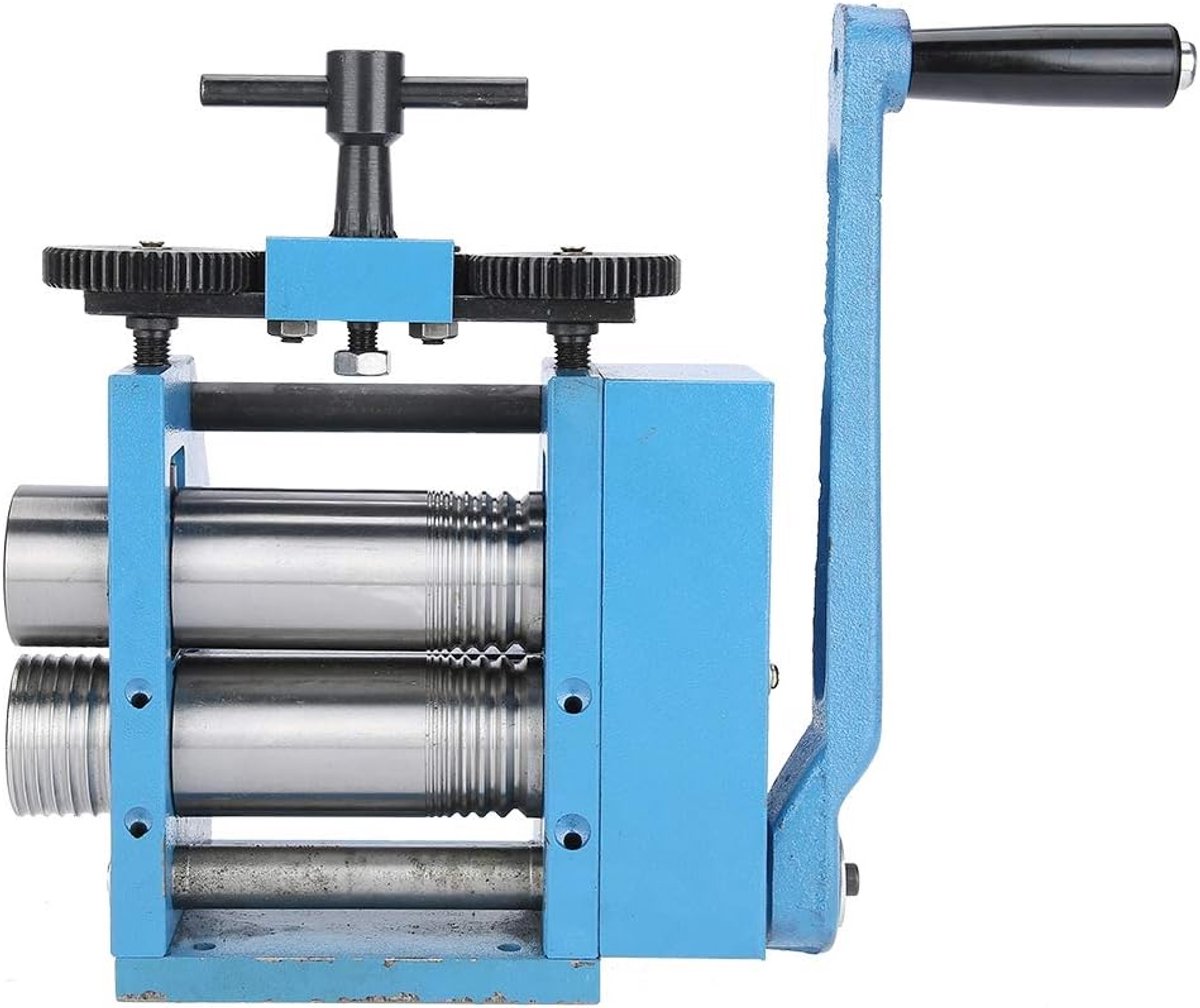 SnelShoppen - BTIHCEUOT Combinatie Rolmill, Juwelen Tablettingsapparaat, Hoogwaardige Ijzeren Rollen, Koud Rolmetaal, Blauw, Ideaal voor Thuisgebruik