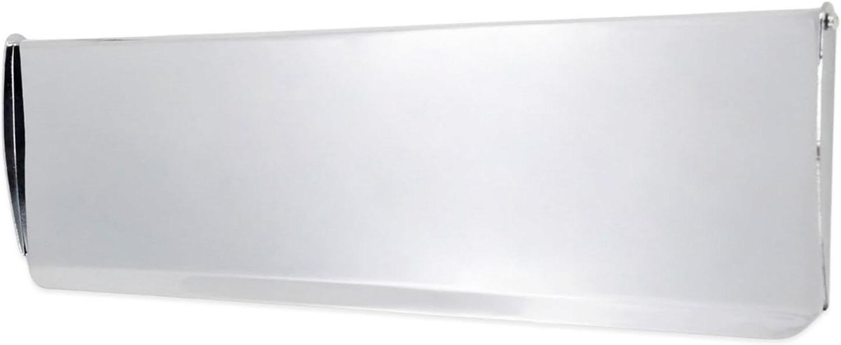 Brievenplaat Netjes Binnen - Deurbriefplaat Klep - Brief Ontvangen - Massief Messing - 28 cm - Gepolijst Chroom