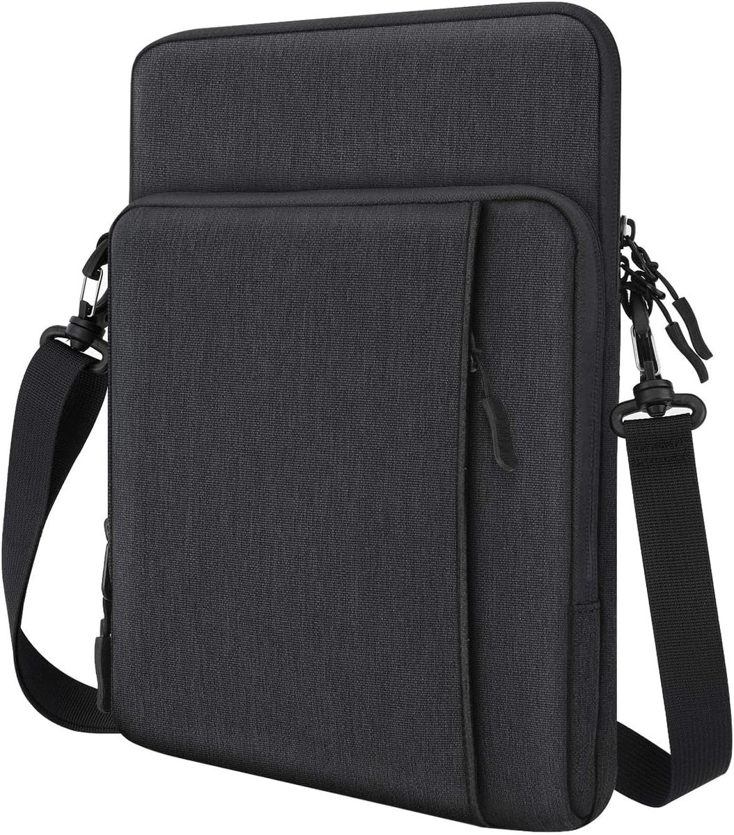 SnelShoppen - Dadanism 13.3 Inch Tablet Sleeve Schoudertas Draagtas voor iPad Pro 13" M4 2024, iPad Air 13", Galaxy Tab S10+, reMarkable - Zwart Grijs