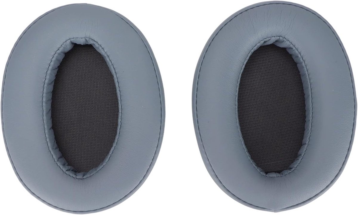 SnelShoppen - Professionele Vervangende Oorkussens voor WH-H910N Hoofdtelefoon, Geheugenfoam en Echte Leren Oorkussens (Blauw)