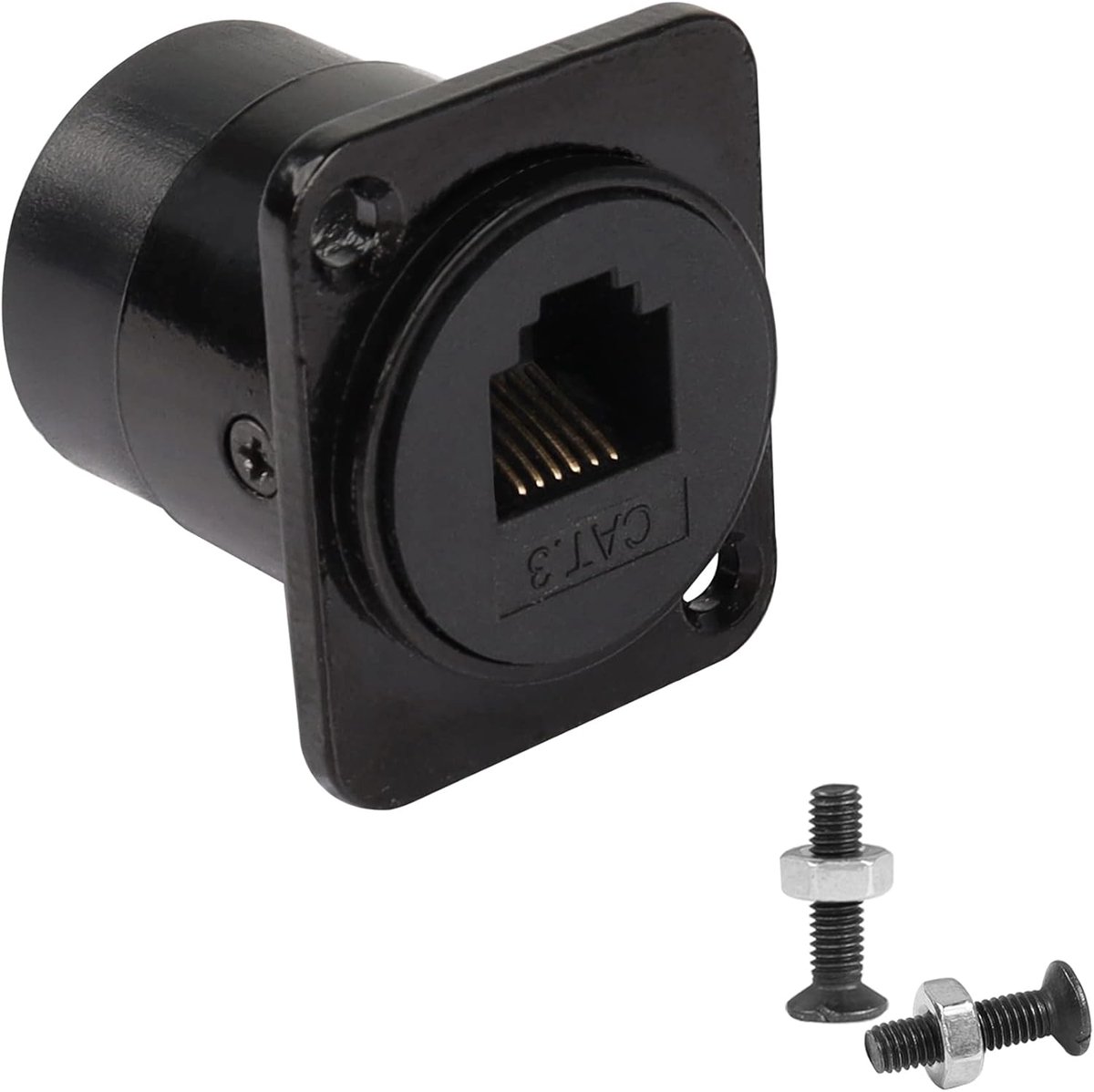 SnelShoppen - RJ11/RJ12 6P6C paneelaansluitconnector voor telefooncommunicatie, alarm, CAT3, geschikt voor 6P4C/6P2C kabels, panel mount, gebruiksvrie