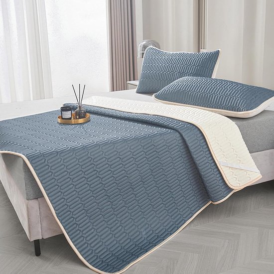 Zomerkoel Lakenmat - Koelmat Zomer Slaapmat - Comfortabel Slapen - Dubbellaags Ontwerp - 180 x 180 cm - Blauw — afbeelding 2