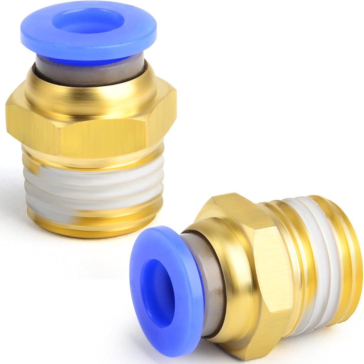 SnelShoppen - 2 stuks 4mm buis OD x 1/4 BSP mannelijke rechte push-to-connect koppelingen, pneumatische verbindingen, robuust en duurzaam, eenvoudig t