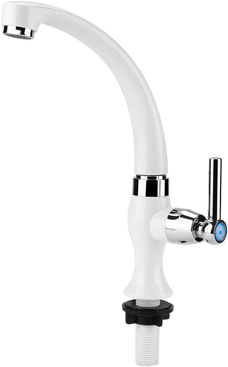 SnelShoppen - Waterkraan Keuken - Koudwaterkraan - Plastic Keukenkraan met 360° Rotatie - Enkele G1/2 Aansluiting - Flexibele Basinkraan voor Badkamer