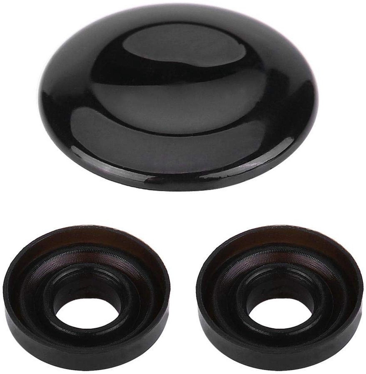 SnelShoppen - Delaman Navigatie Joystick Bediening Knop Cover MMI Rotary Knop Reparatiekit met 2 O-ring Audi A4 A5 A6 Q5 Q7 S5 S6 Zwart