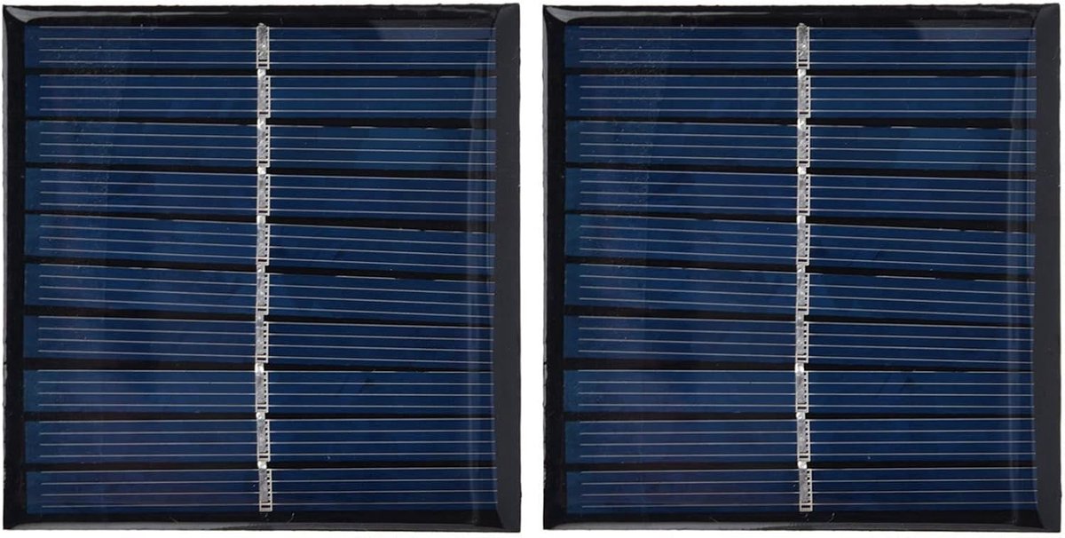SnelShoppen - 2Pcs Mini Zonnepaneel 0.7W 5V 0-140mA, 70x70mm Draagbare Geëcapuleerde Zonnecel voor Laag Vermogen Toepassingen, Perfect voor Camping, T