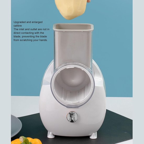 Elektrische Kaasrasp - Groenten Snijder - Salade Maken - Automatische Uitschakeling - 29x17x17cm - Wit — afbeelding 3