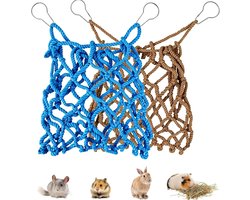 Voederstation voor konijnen en kleine dieren, 2 stuks, 35 x 28 cm met metalen haken, ideaal voor hooi en voer, geschikt voor hamsters en gevogelte