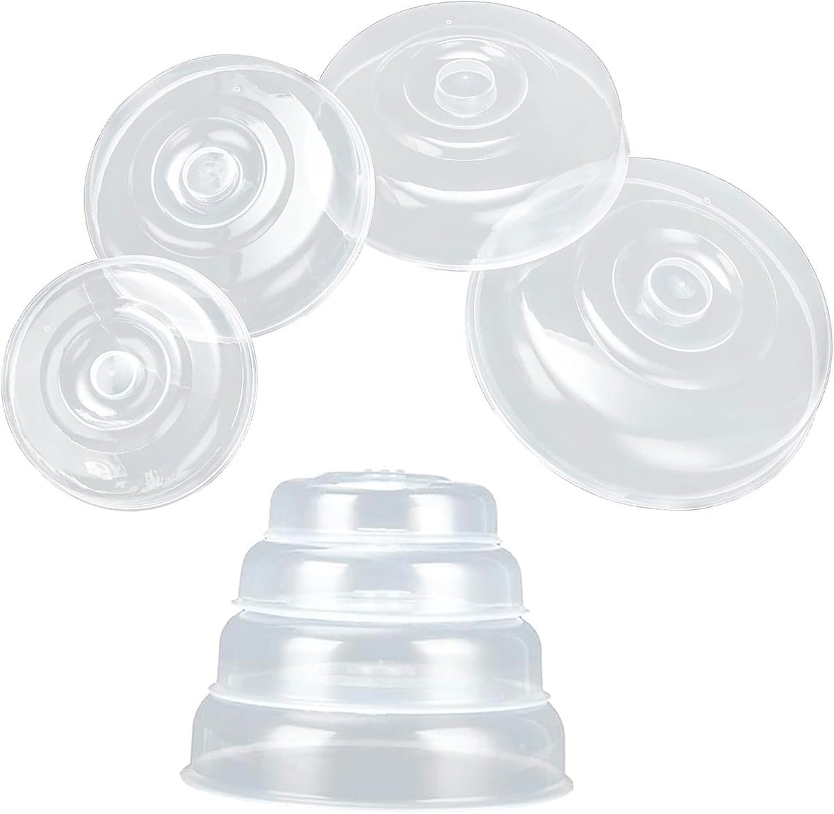 SnelShoppen - Set van 8 Magnetron Eten Deksel, 4 Maten, Plastic Schaal Deksel met Stoomventilatiegat, Afdekdeksel voor Voedselverhitting en Bewaring,