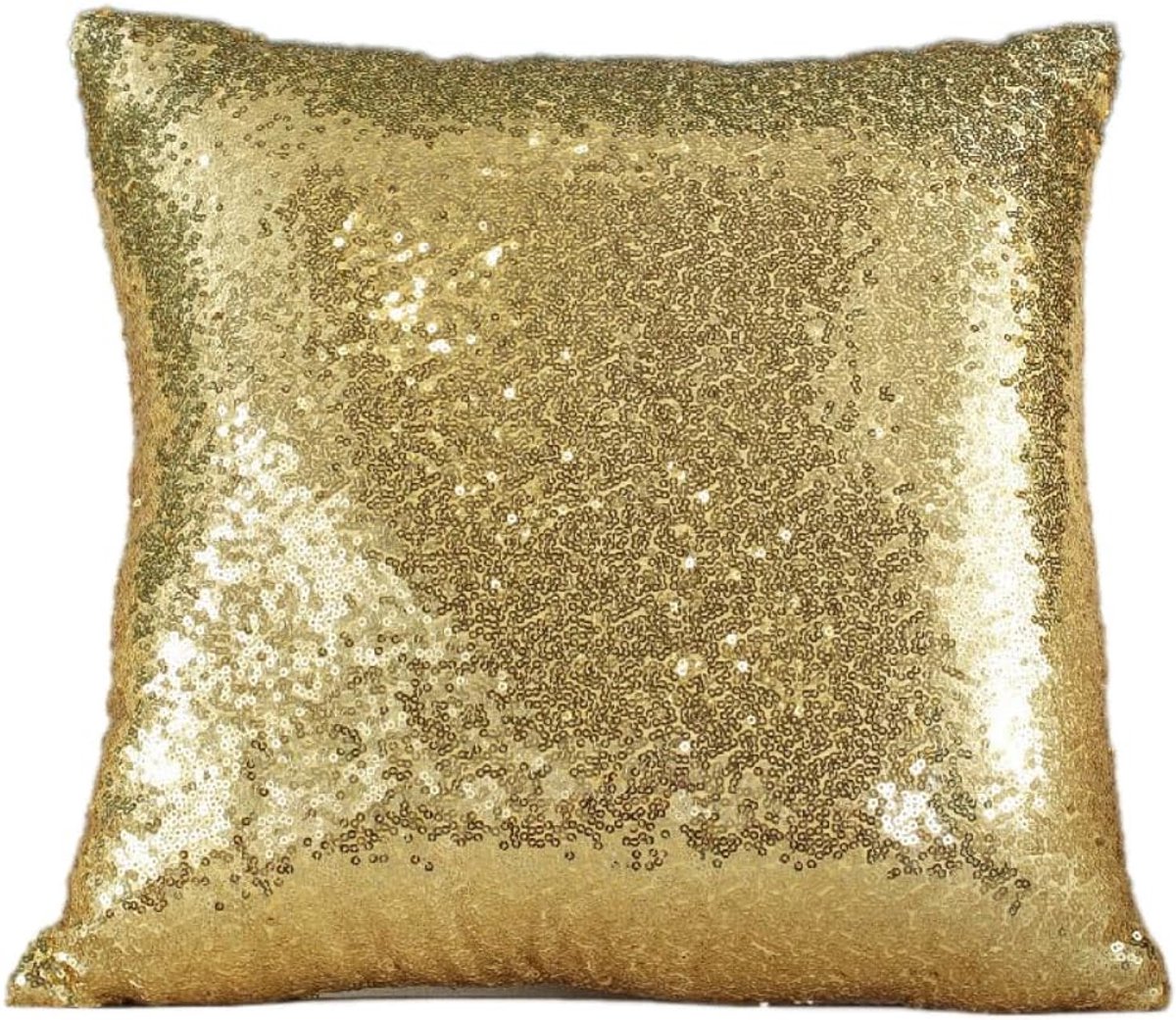 SnelShoppen - Wambere Sequins Kussenhoezen, Glitter Kussenhoezen, Set van 2, 40 x 40 cm, Decoratieve Kussens voor Bank, Licht Goud, Perfect voor Thuis