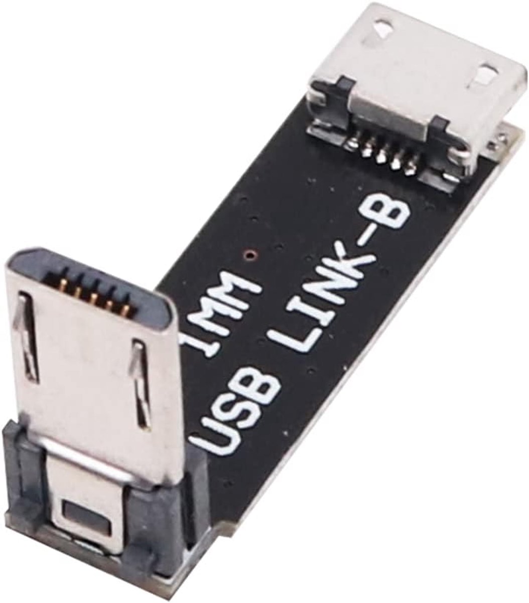 SnelShoppen - L-vormige Micro USB Adapter Male naar Female, 90 Graden USB Verlengkabel voor FPV Drone Vliegcontroller, Eenvoudige Installatie, Handig