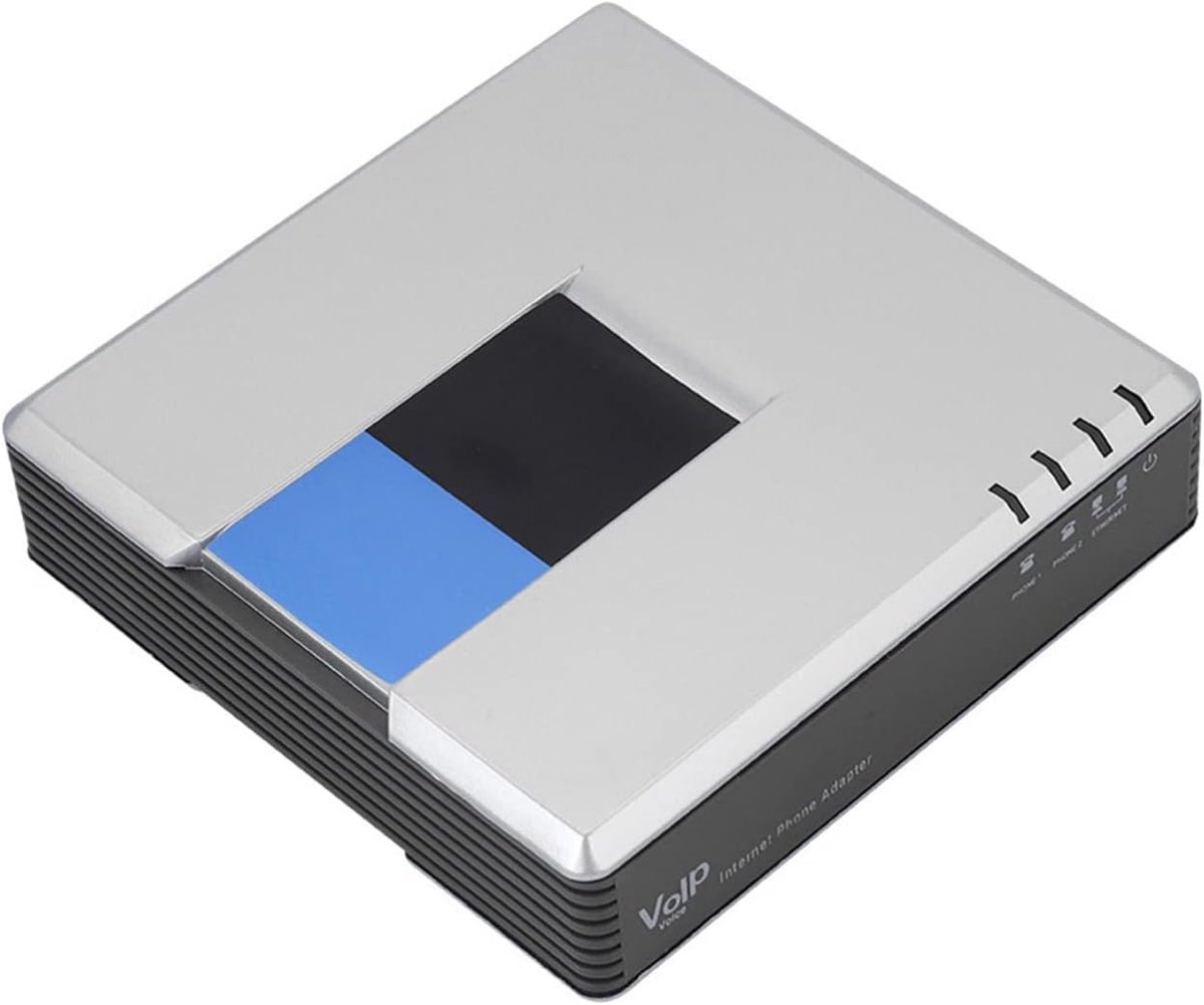 SnelShoppen - VoIP Telefoonadapter voor Voice over IP met 2 Poorten, RJ45 Internet Telefoonadapter voor Thuisgebruik, Lichtgewicht, Inclusief Netwerkk