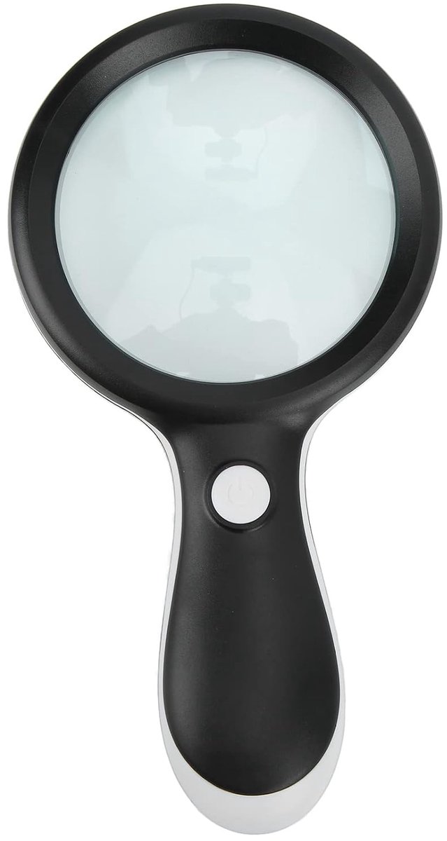 SnelShoppen - LED Vergrootglas met Verlichting - Handheld Magnifier 10x Vergroting - Schokbestendig ABS Lichaam - Optisch Glas Lens - Ideaal voor Leze