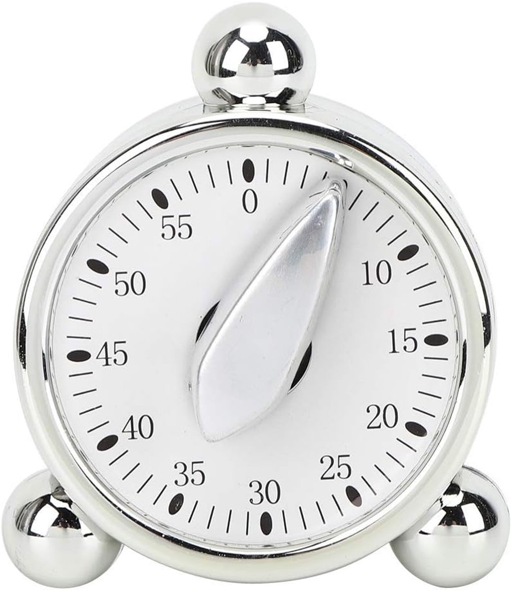 SnelShoppen - Mechanical Keukentimer 60 Minuten - Nauwkeurige Alarmklok voor Koken, Bakken, Training, Haarstyling en Schoonheidssalon - Efficiënt en P