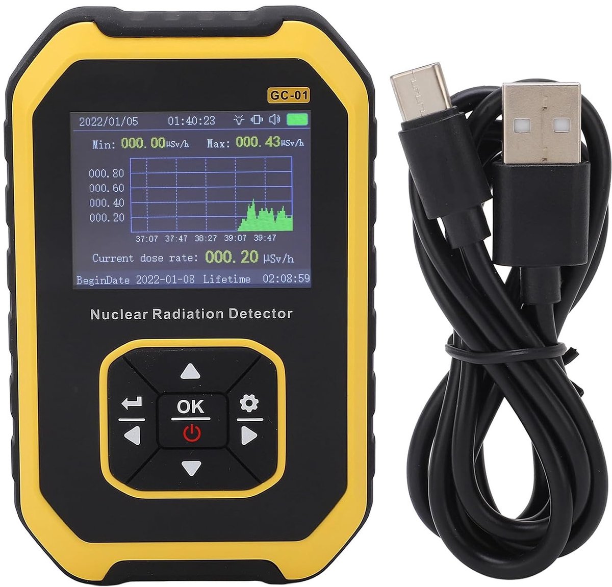SnelShoppen - Geiger Tellen β γ X Realtime Monitoring Draagbare Digitale Radioactieve Detectie Meter Nucleaire Stralingsmeter voor Marmer Tegel, Indus