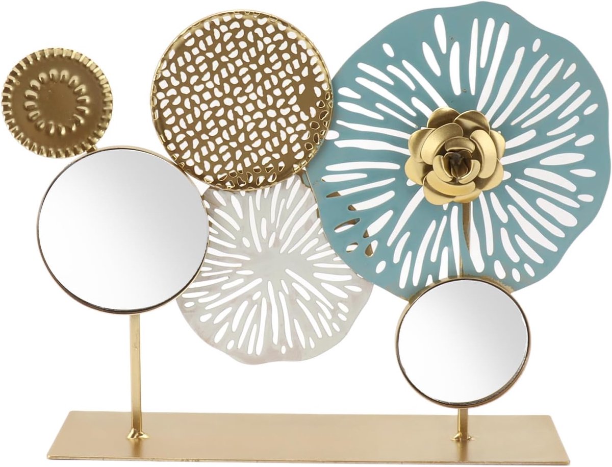 SnelShoppen - Elegante IJzeren Ornament voor Hal met Spiegel - Stabiel Ontwerp voor Woonkamer, Slaapkamer, Kantoor - Multifunctionele Decoratie - Huis
