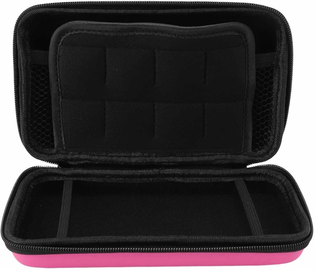 SnelShoppen - Draagtas voor 3DS, Nieuwe 3DS XL, Nieuwe 2DS XL - Hard Beschermende Reistas - Waterafstotend PU - Voor 8 Spellen - Roze