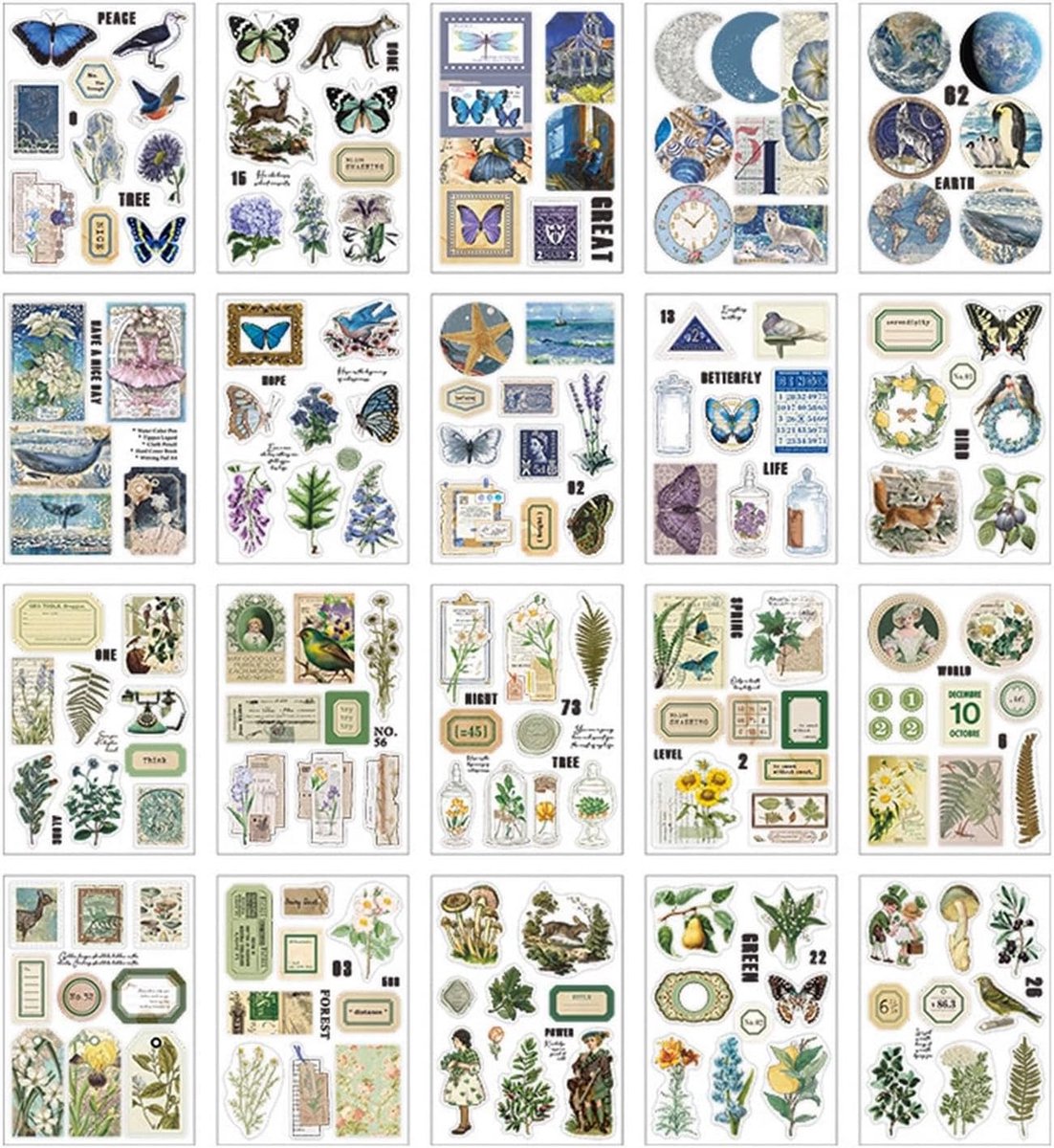 Pack of 157 scrapbook stickers, scrapbook accessories, retro stickers, decorative stickers, DIY accessories for - ShopVlot