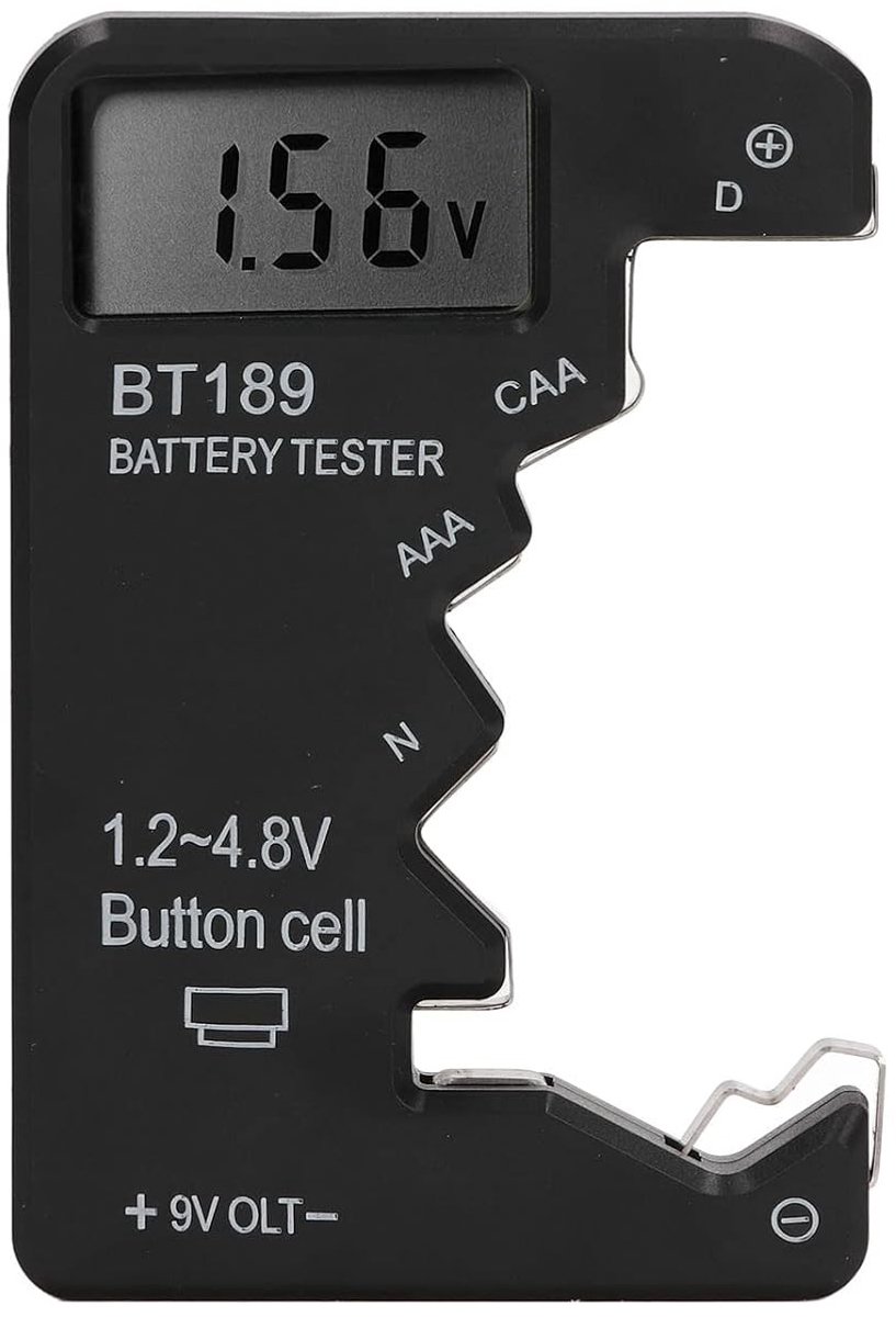 Batterijtester - Zwart - Universele Batterijchecker met LCD Display - Voor Huishoudbatterijen