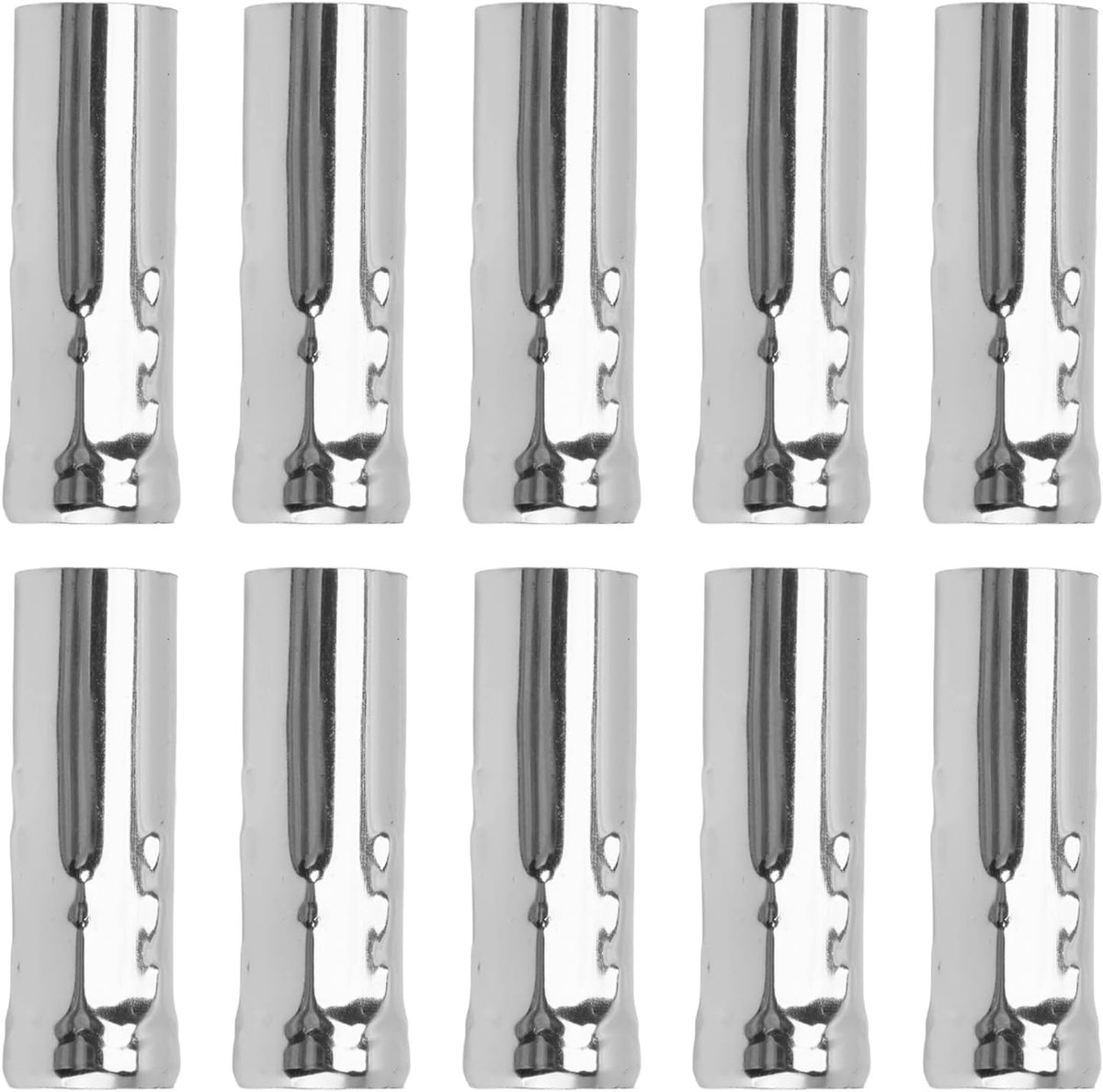 SnelShoppen - 10 Stuks Metaal Kaarsenhouders E14, Kandelaar Basis Lampenhouder, Chroom, Voor Kroonluchters, DIY Verlichting en Kaarsenlampen