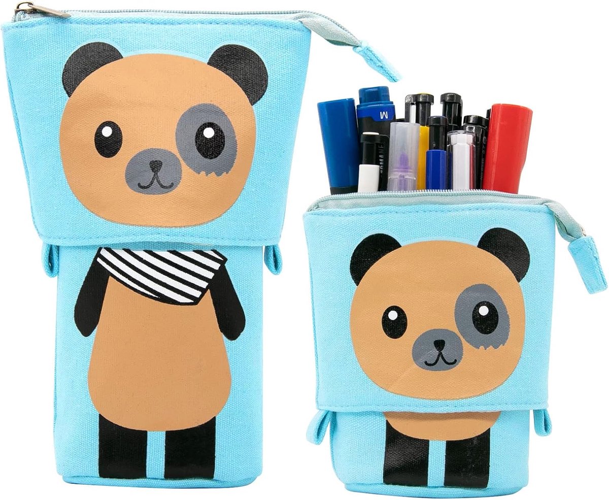 SnelShoppen - Telescopische Pennen Etui, Multifunctionele 2-in-1 Stationery Case met Rits, Ruimtebesparende Kleurige Etui voor Kinderen, Tieners en Vo