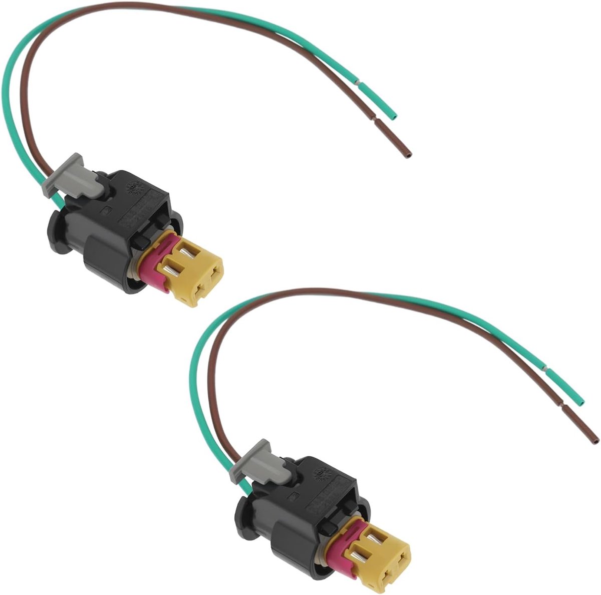 SnelShoppen - 2 Stuks 2-Pins Auto Voorbedrade Connector 4F0973702A 4F0973702 Geschikt voor Audi VW Skoda Seat Mercedes - Ideaal voor Elektrische Aansl