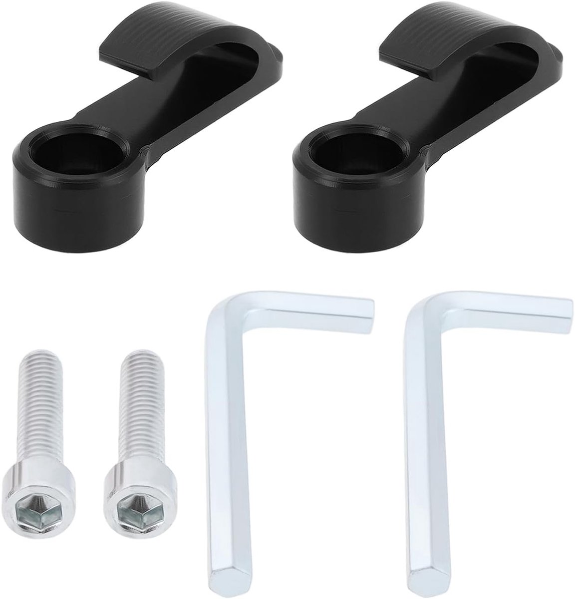 SnelShoppen - 2pcs Motorfiets Handvat Haak CNC Aluminium Helm Haak Geschikt voor Motorhelmen, Handschoenen, Bekers (Zwart)
